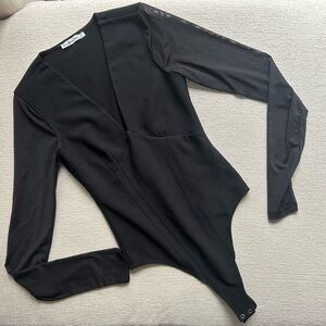 Abercrombie V-Neck Long Sleeve Bodysuit